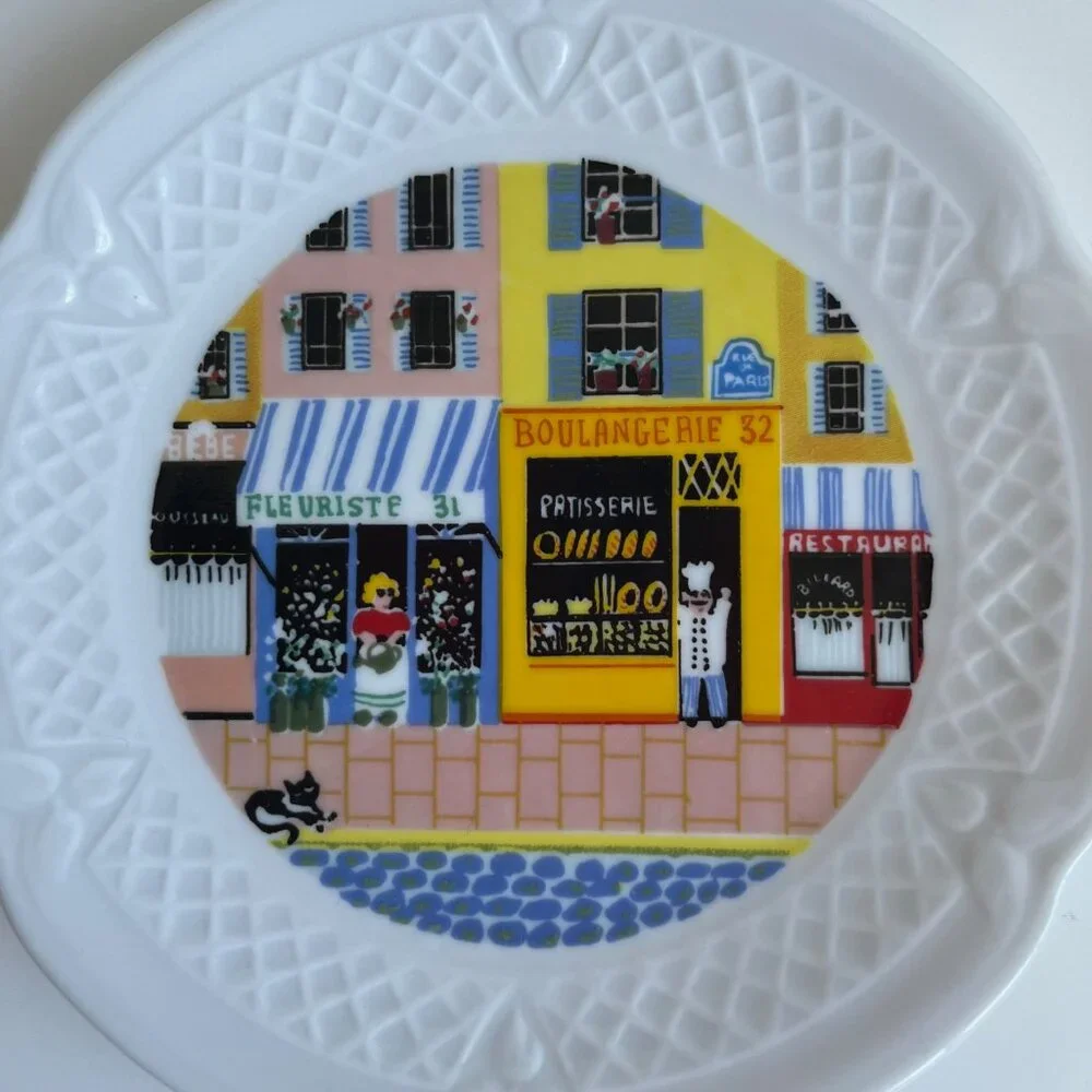 Philippe Deshoulieres Limoges Merchant Row Canapé Plate